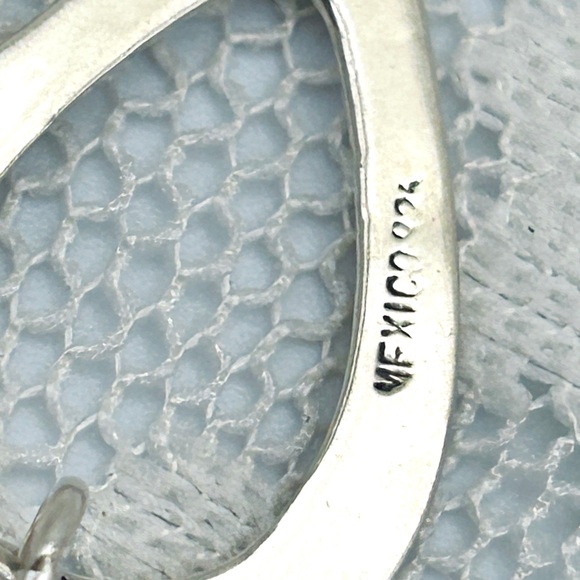 925 Sterling Silver Hammered Circle Double Dangle Earrings - Picture 8 of 13